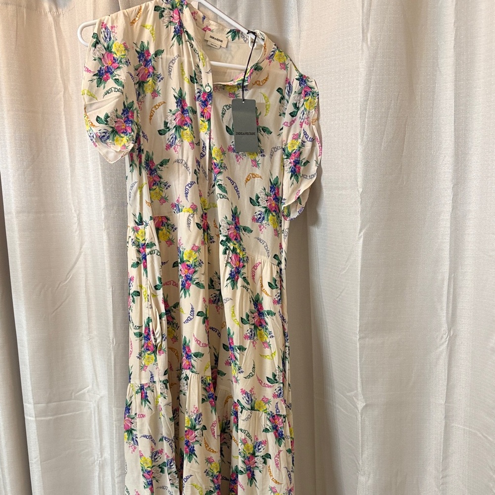 Zadig & Voltaire Floral Maxi Dress - Cream and Multicolor